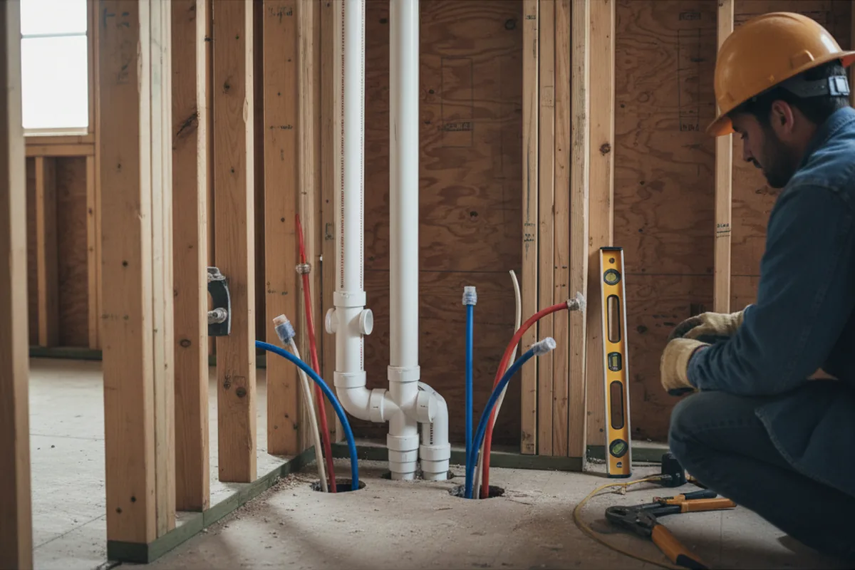 Drain and supply rough-in during Garbage Disposal Repair in Aristes
